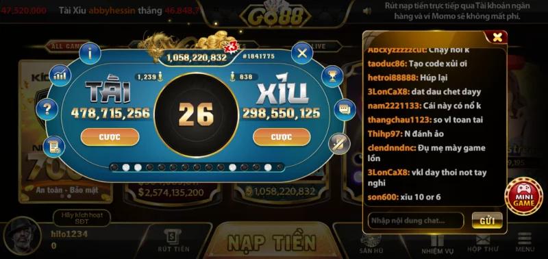 Game cược Tài Xỉu Go88 tại nhà cái Go88